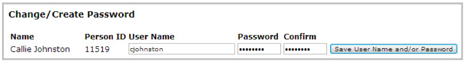 Change / Create Password